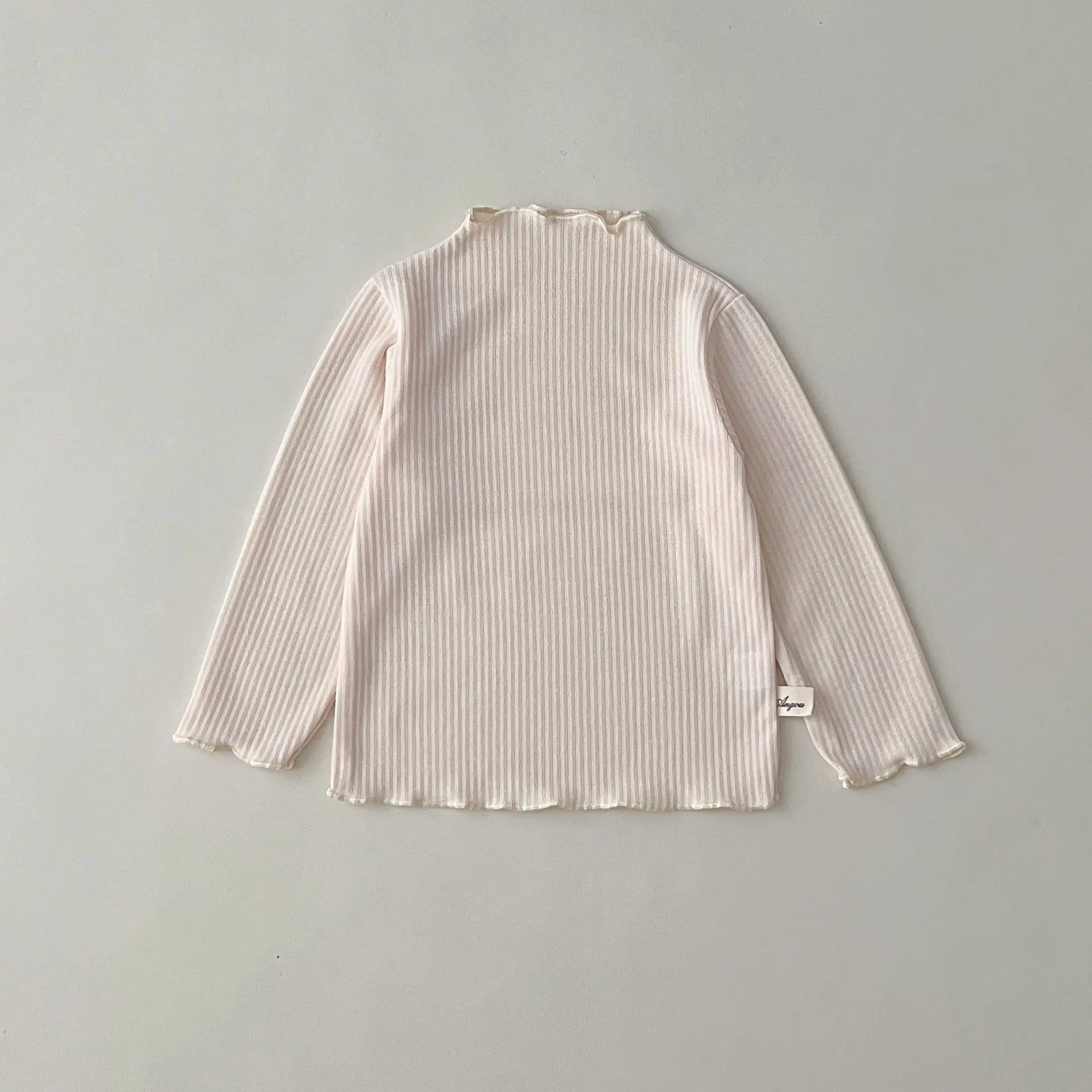 MiniAinis Autumn Winter New Baby Half High Collar Solid Color With Long Sleeved T-shirt Underneath Girls Cotton Underlay Top