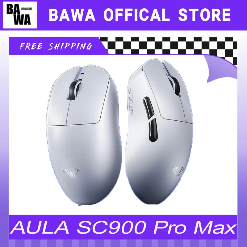 

AULA SC900 Pro Max Gaming Mosue 400mAh Replaceable Battery BT 2.4G Wireless 8KHZ Polling Rate Low Latency E-Sport PAW3395/3950