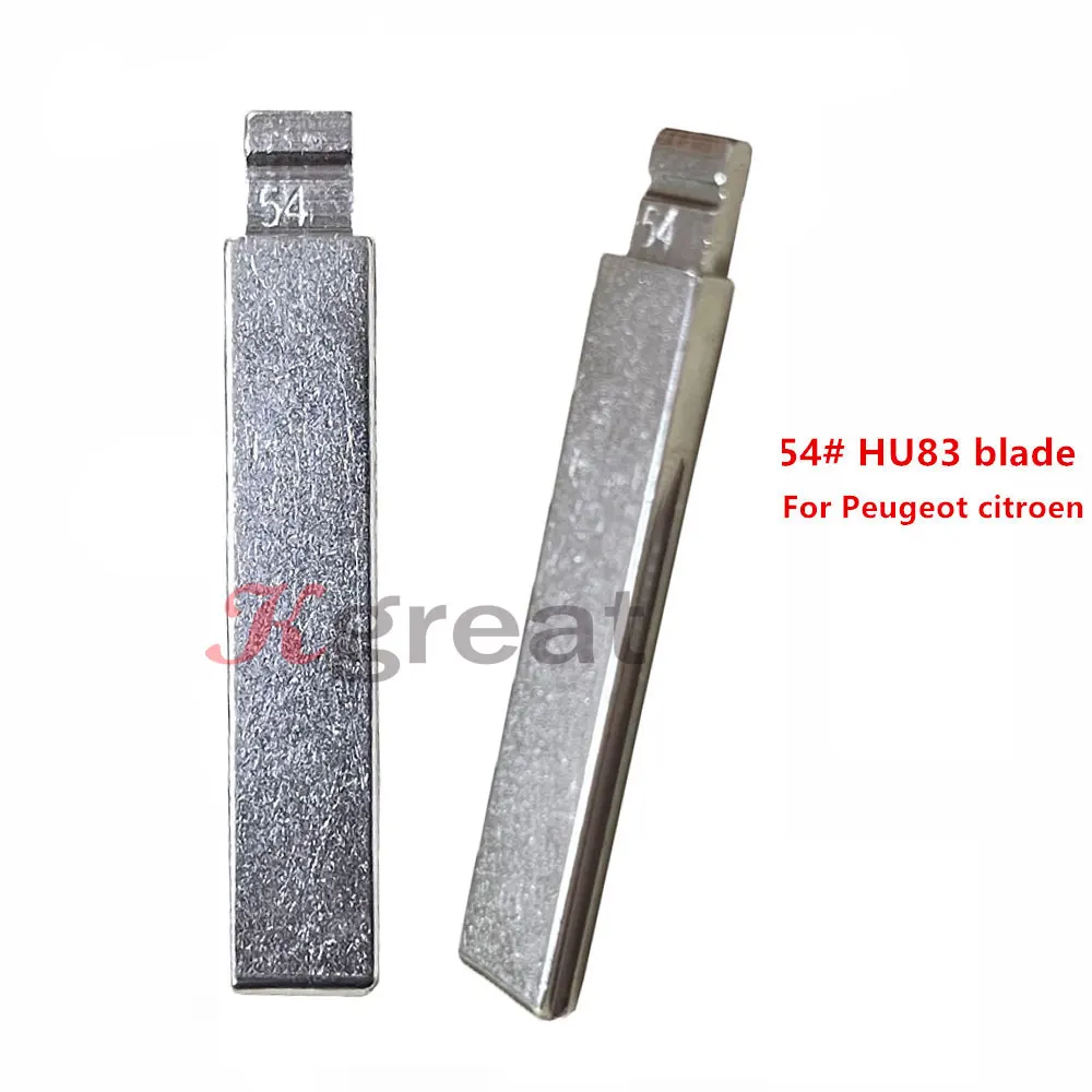 10pcs 54# HU83 Car Key Blank for Peugeot 407 Citroen Metal Uncut Blanks Flip Remote Key Blade for Keydiy KD Xhorse VVDI JMD