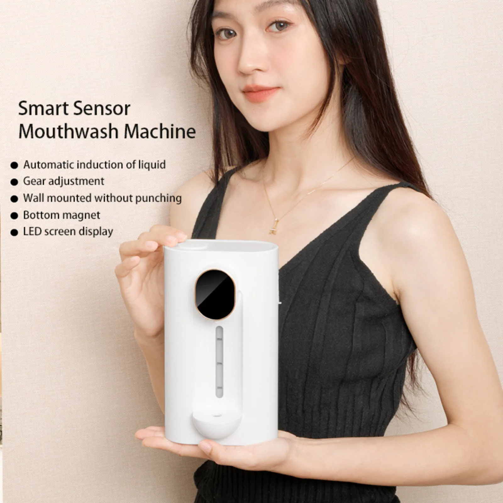 Smart Sensor Mouthwash Dispenser - Automatic Magnetic USB-Rechargeable Oral Rinser for Home & Bathroom