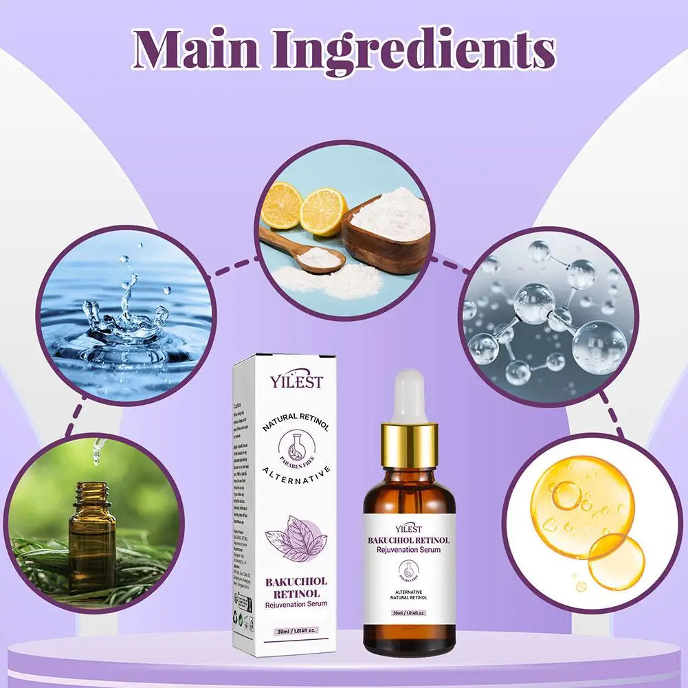 1/2PCS Bakuchiol Retinol Rejuvenation Serum For Face Minimize Wrinkles Retinol & Vitamin Face Serum Skin Firming Skin Care