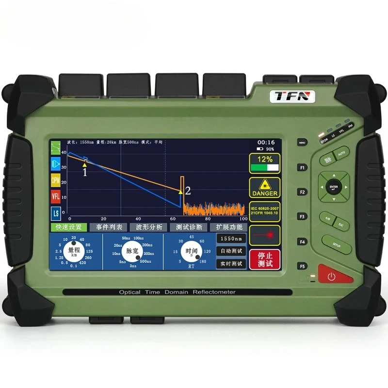 TFN F4 OTDR Optical Time Domain Reflectometer SM 35 33dB 140KM Test Distance with OPM VFL Functions