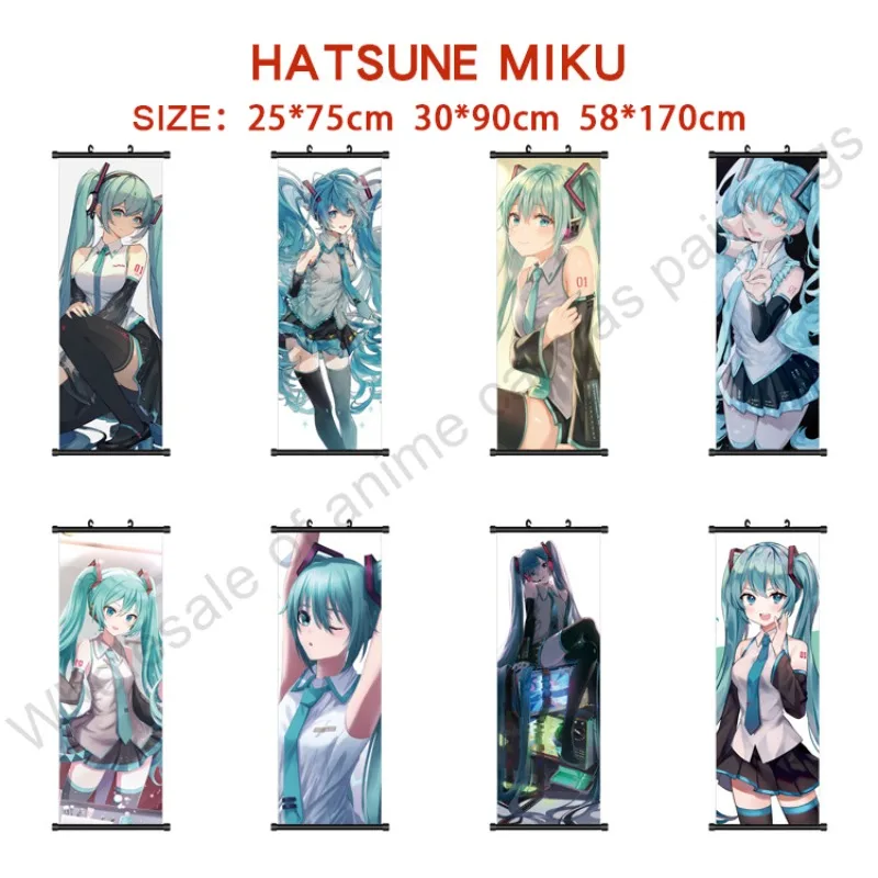 170CM Hatsune Miku Poster Wall Picture Figure Hanging Painting Office Home Decor Toys Anime Silk Cloth Wall Hanging Painting