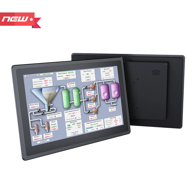 15.6 Inch Industrial PC with Multi-Point Touch Panel HMI Linux Embedded Industrial Computer in Stock