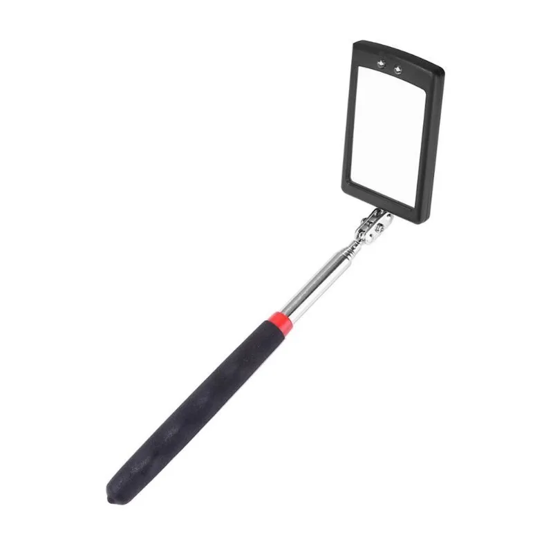 Portable Telescoping Flexible Head Inspection Mirror with LED Light Adjustable 360 Degree Swivel Viewing Auto Hand Tools