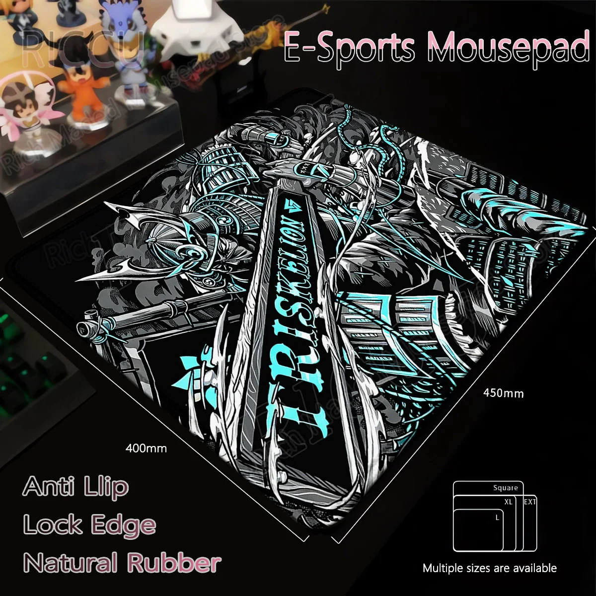Japan Samurai Mauspad in kleiner Größe, Gamer-Anti-Rutsch-HD-Schreibtischunterlage, Gaming-Bürozubehör, Mauspad, PC-Tastatur-Tischmatten – Detail 7