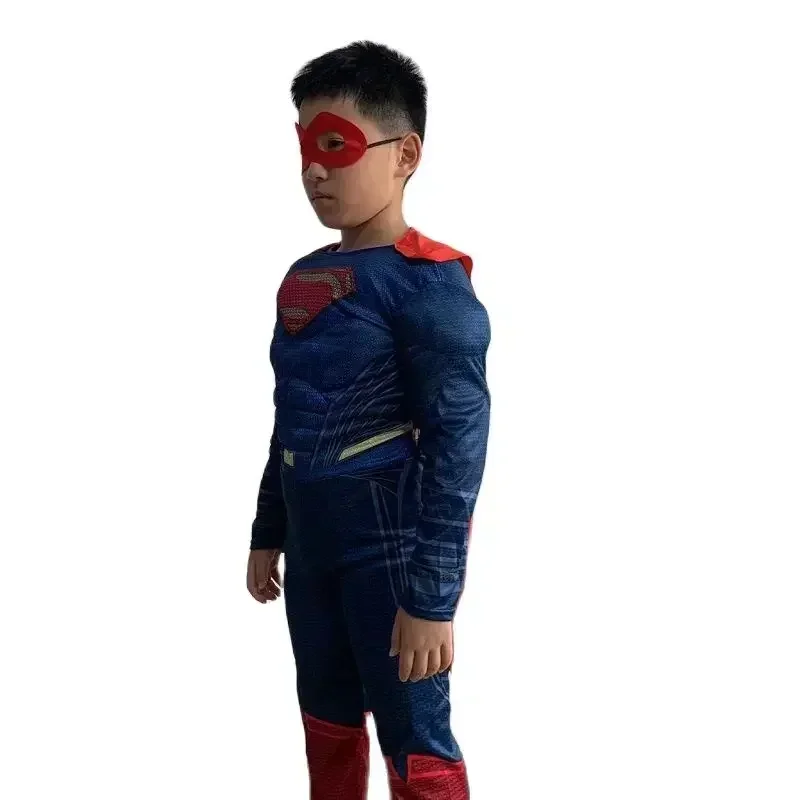 2025 New Kids Super Halloween Cosplay Costumes Boys Anime Superhero Party Role Play Dress Up Muscle Suit Children Hero Jumpsu AA