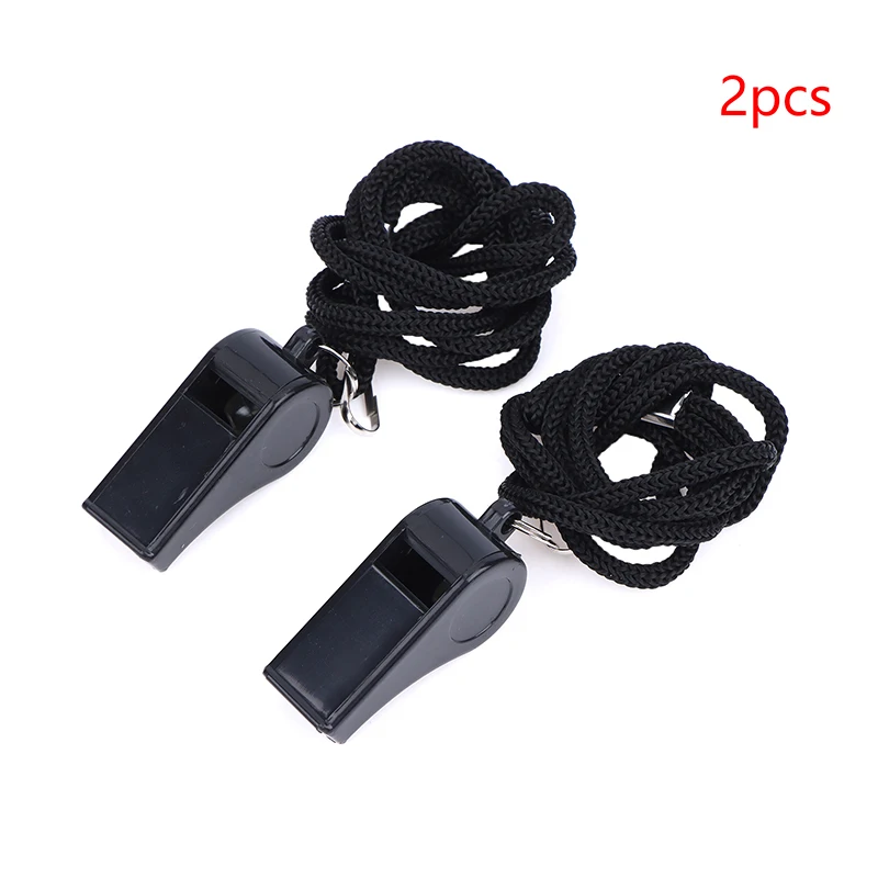 2/5/10 Stuks Hoge Kwaliteit Zwart Fluitje Voor Sport Voetbal Basketbal Scheidsrechter Training Outdoor Survival Fluitje met Lanyard