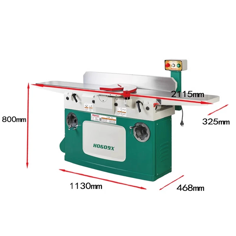 Brand New H0609X Woodworking Planer 12 inch pull rod type arc spiral blade planer 220V  induction motor/Arc blade shaft