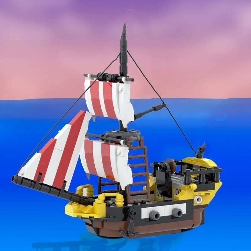 338 PCS Medieval BarracudaJunior MOC Customize Modular Building Block Technology Model Popular Creative DIY Holiday Toy Gifts