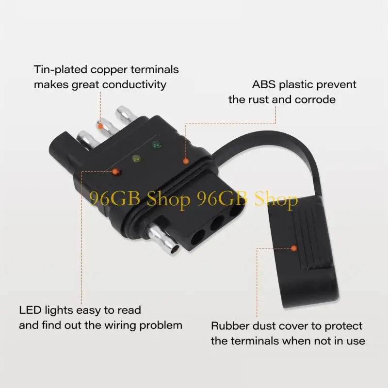 

96 ГБ водонепроницаемый 4-контактный плоский тестер света прицепа сверхмощный 4-х цепной тестер для точного поиска в любых