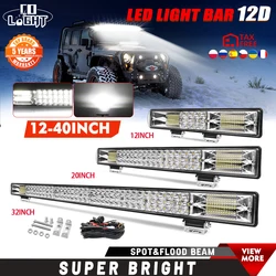 CO LIGHT 32 inch 70000LM LED Light Bar Triple Row LED Work Light Driving Spot Flood Beam for Trucks Tractor UTV SUV Boat 12V 24V