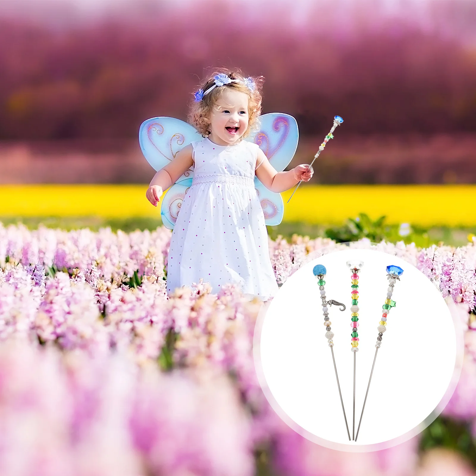 3 pçs varinha de fadas leve durável traje acessório presente aniversário do miúdo fada presente aniversário traje acessório