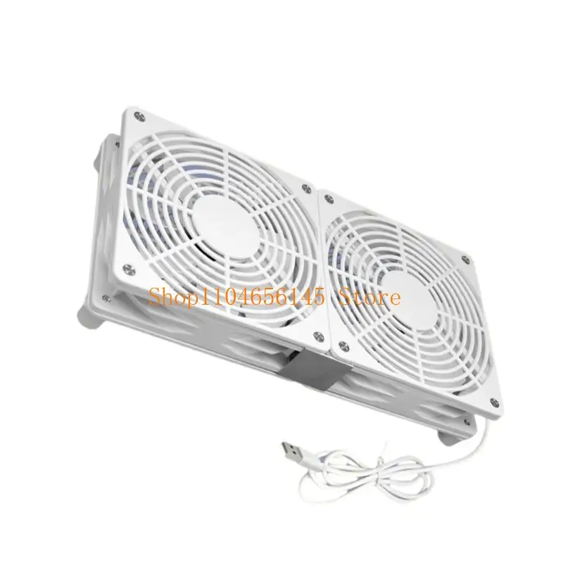 652F Router Cooling Fan Coolers Box Wireless Quiet 5V USB Power 120mm Fan Protective Net for Router Modem Box
