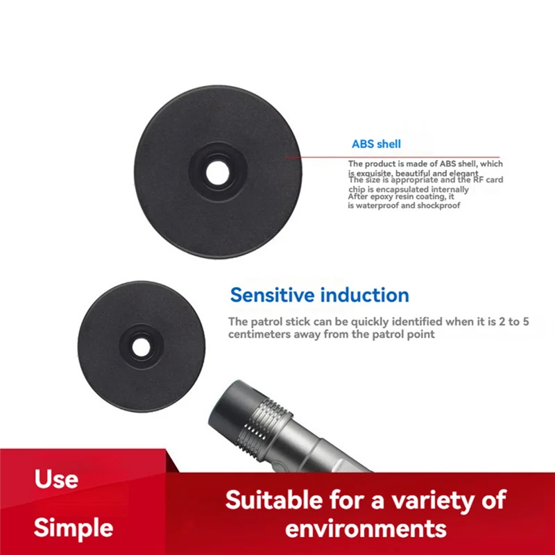 

ABUO-100Pcs RFID IC Tag Token 30Mm 125KHZ Waterproof Patrol Point For Guard Tour System NFC Checkpoint