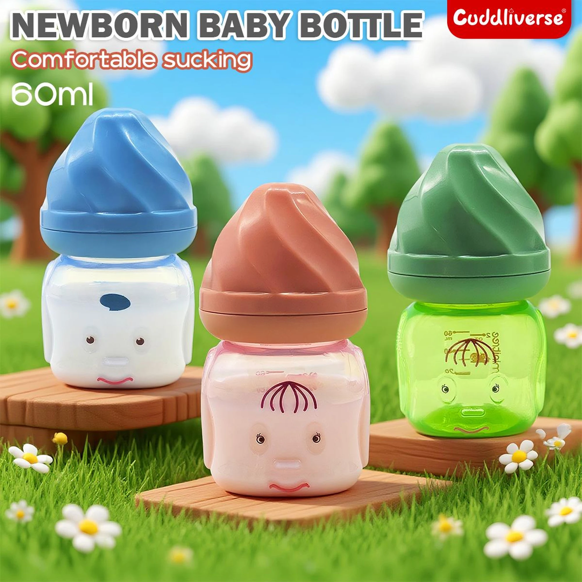 

lce cream doll 60ml newborn baby mini bottle standard drink bottle PP bottle dispenser factory direct sale Christmas gifts