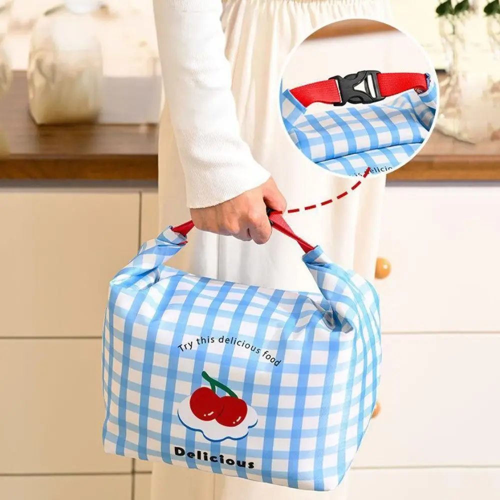 Cute Cartoon Print Lunch Bag Oil-proof Fresh-Keeping Outdoor Picnic Bag Large Capacity Portable Students Lunchbox Bag
