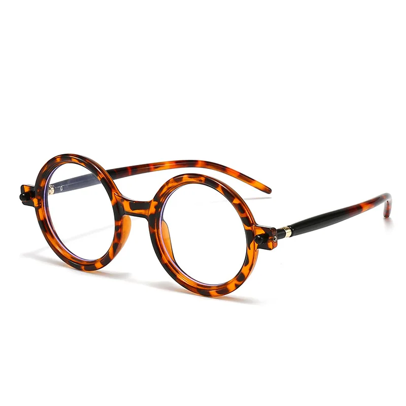 

HTMS Fashion HD Lens Anti Blue Light Flat Glasses Women's Round Frame Computer Glasses Daily Casual Decorative Glasses