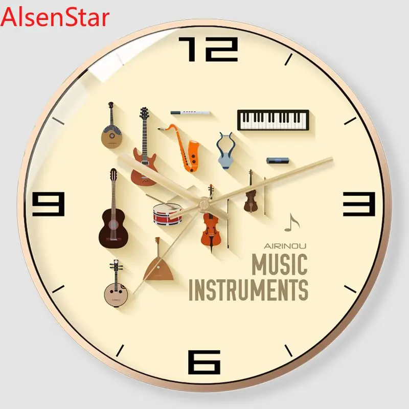 

Music Classroom Clock Art Training Center Wall Hanging Clock Creative Simple Notes Fashion Silent Clock Watch Home Decoration