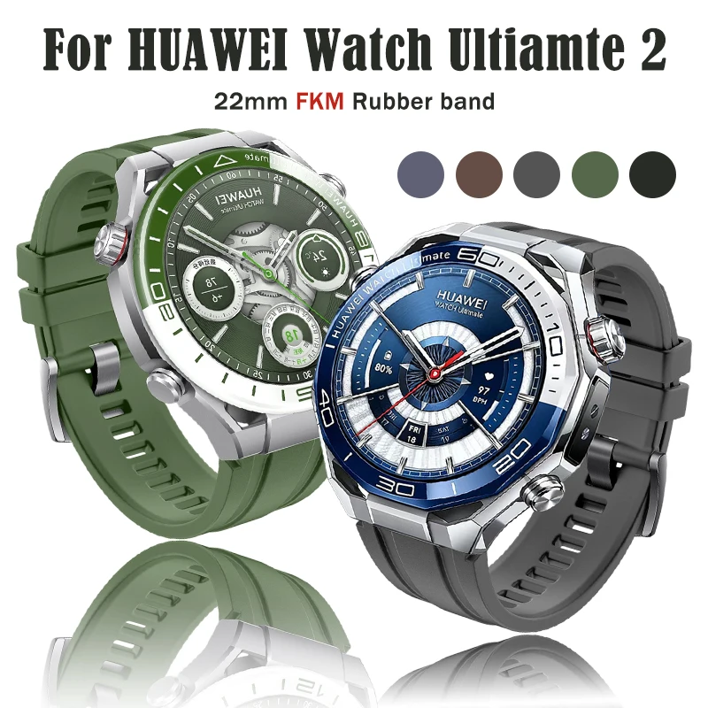 

New Design FKM Rubber Strap for Huawei Watch Ultimate 2/GT6/GT5 46mm Quick Replacement Diving Waterproof Watch Bracelet Belt