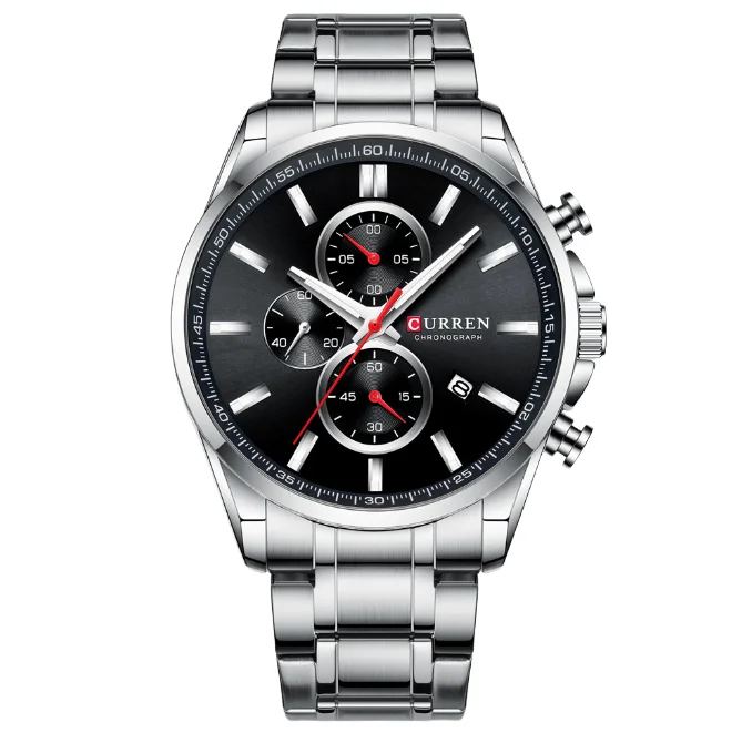 Men's Watch Six Pin Watch Calendar Watch Steel Strap Fashionable and Casual Multifunctional Retro Personalized Watch