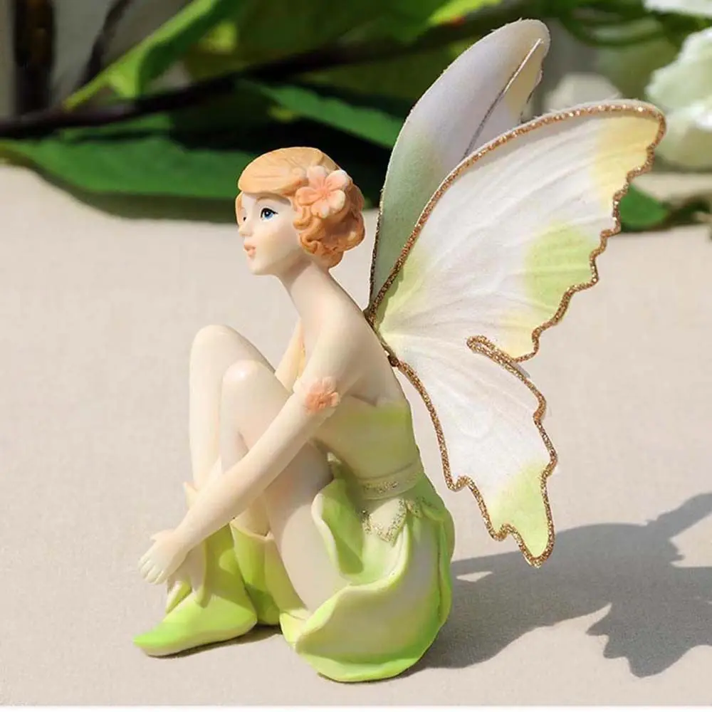 European Souvenir For Birthday Wedding Home Ornament Wing Crafts Fly Car Decor Angel figurines Flower fairy Miniatures