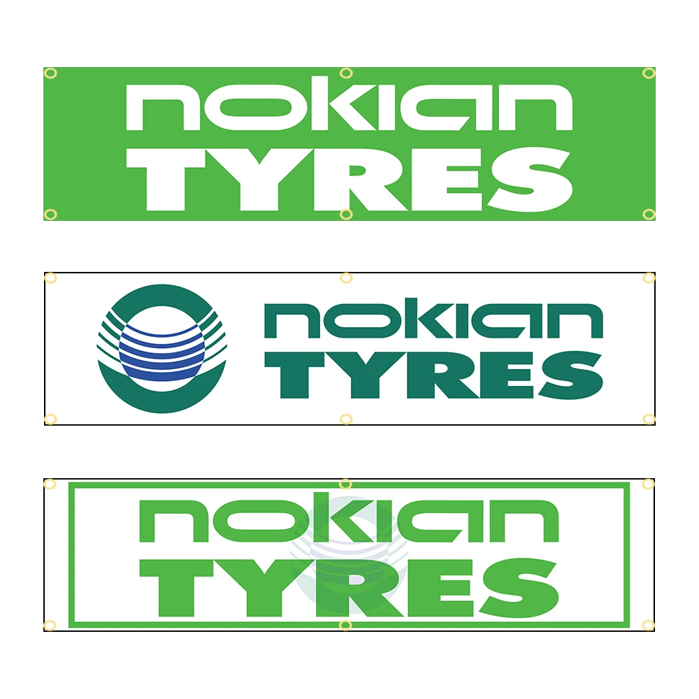 60X240cm  NOKIANS TYRES Banner Flag Polyester Printed Garage or Outdoor Decoration Tapestry