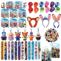 ZootopiaParty Favors Slap Bracelets Stickers Headband Gifts Bags Nick and Judy Doll Goodie Bag Fillers Christmas Gifts Supplies