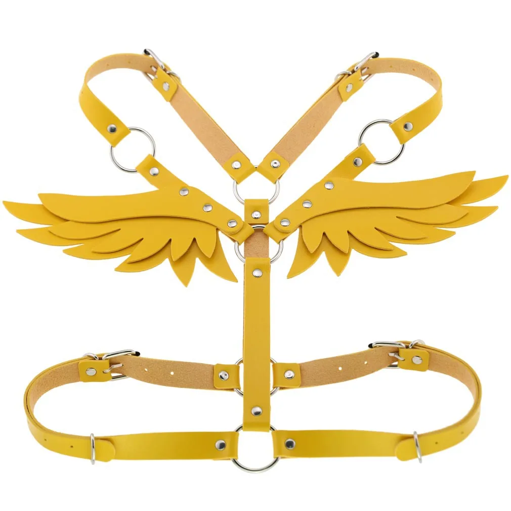 Leather Angel-wing Style Strap Set for Women's Leather Clothing It Includes A Body-restraining A Shoulder Strap and A Waistband