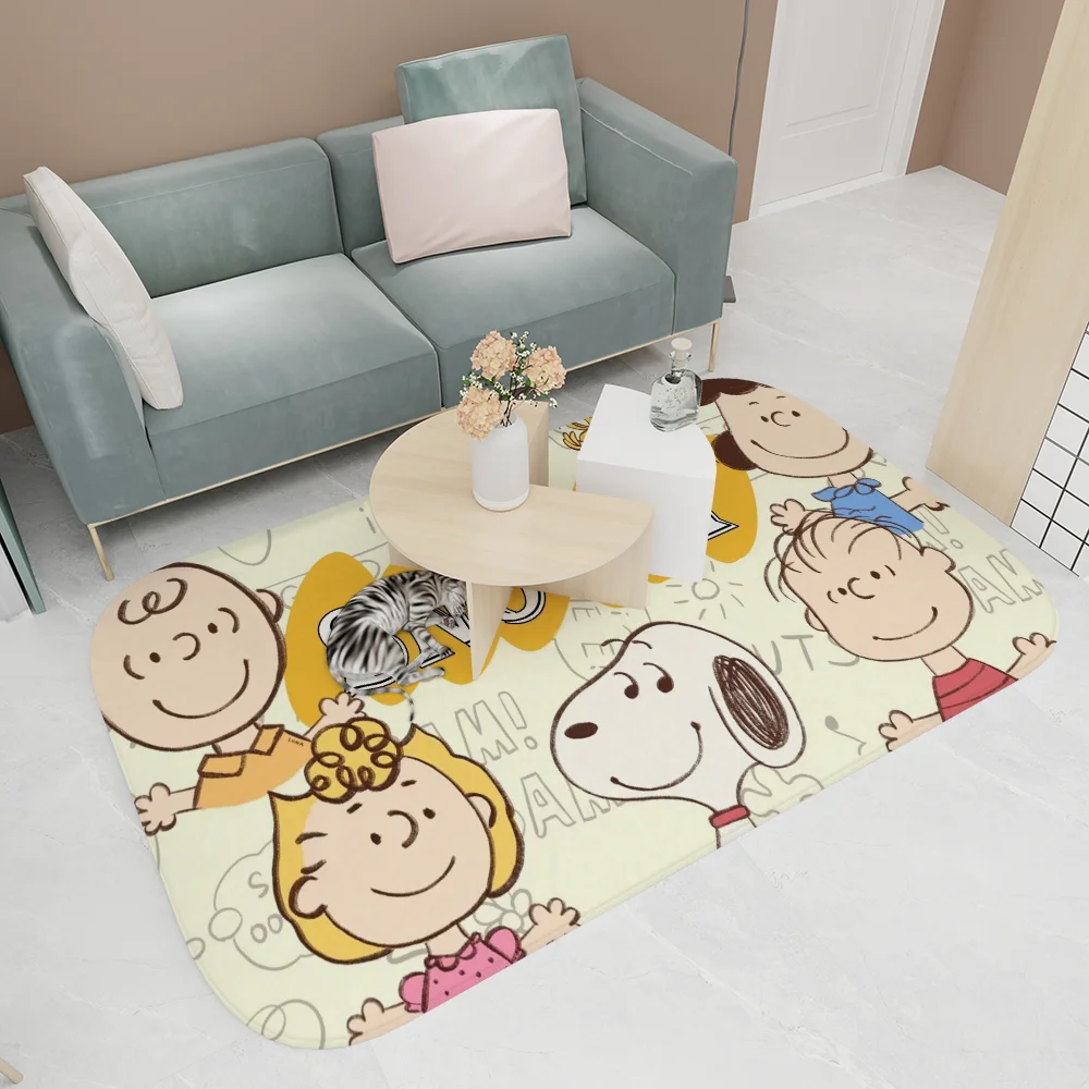 1PC Snoopy Floor Mat Entrance Door Mat Rectangle Anti-slip Home Soft Badmat Front Door Indoor Outdoor Mat Household Carpets