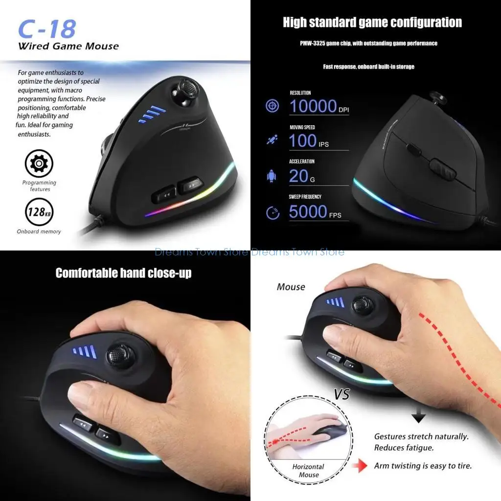 

HX6A Gaming Ergonycic Ergonycic мыши программируемые кнопки вертикальные игровые мыши