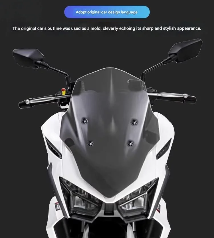 FOR SYM Cruisym 150X Heightened Windscreen Distortion-Free Optical View Polished Curved Anti-Collision Edge Scooter Accessory