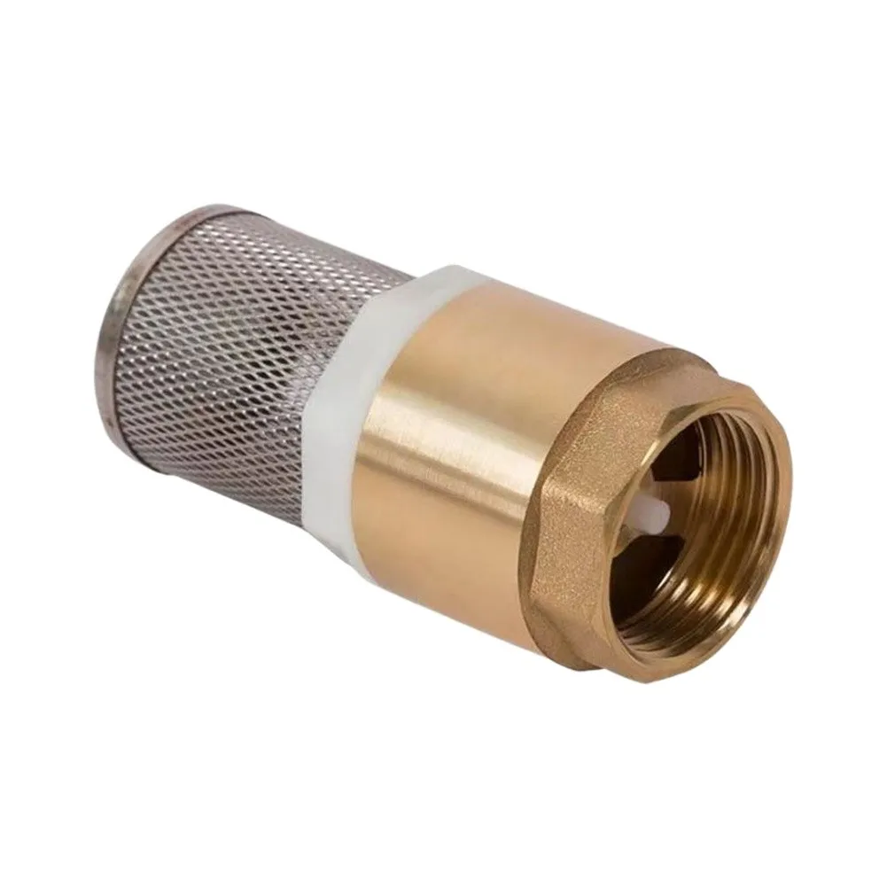 Brass Foot Valve With Stainless Steel Filter Basket For Water Pump Intake Vertical Horizontal Check Valve 1/2 3/4 1 Inch