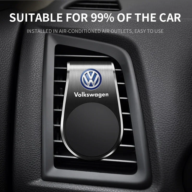 1Pcs Car Magnetic L-shaped Car Dedicated GPS Phone Holder For Volkswagen GTI Golf 5 6 7 8 Polo VW R-Line CC Passat Tiguan T-ROC