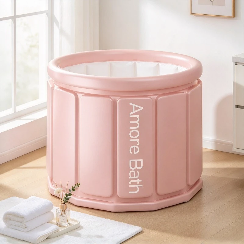 Japanese Soaking Tub Foldable Bathtub Adult Bath Bucket Full Body Shower Basin Extra Thick Portable Home Spa Bathroom Set Indoor