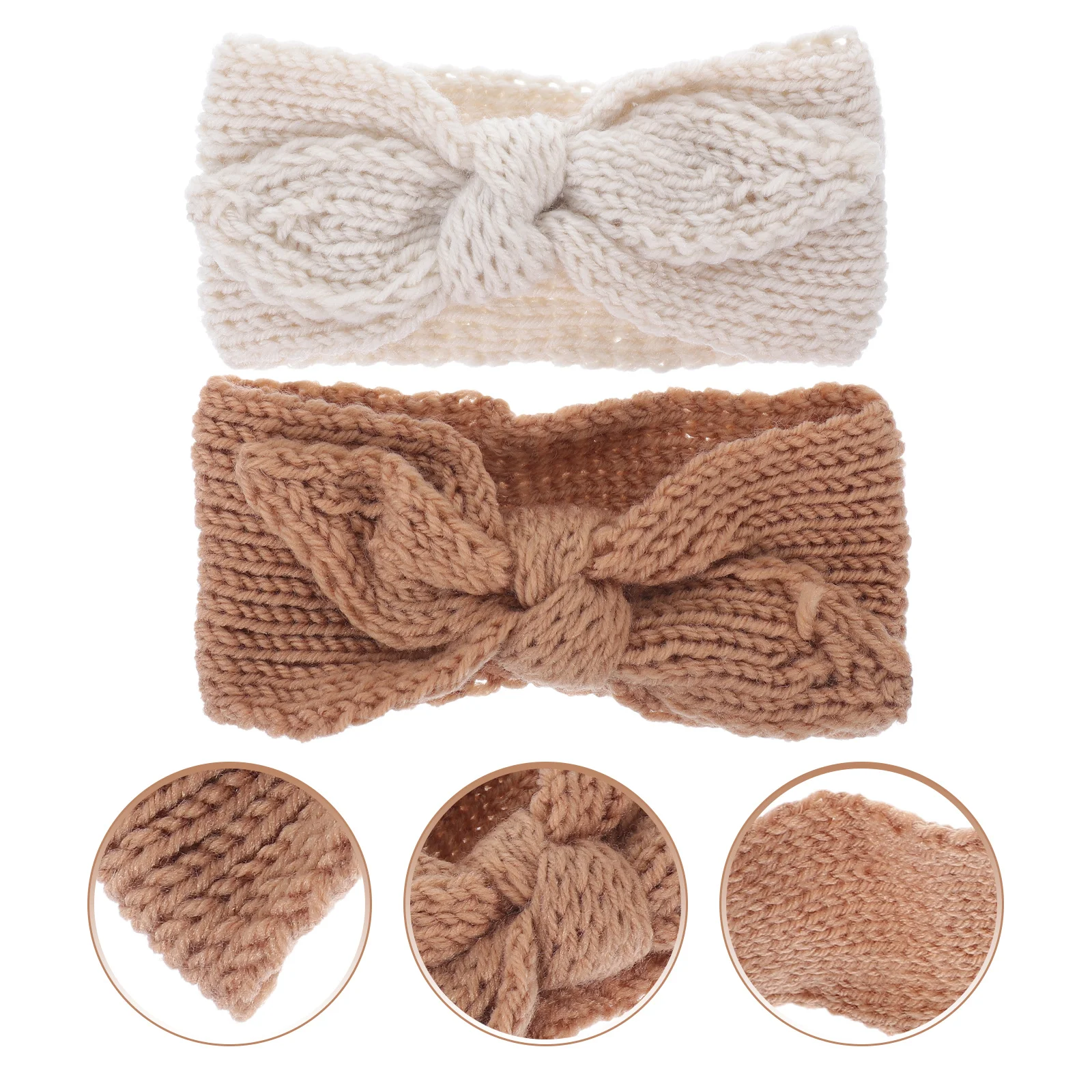 

2pcs Baby Girl Headbands Knitted Bow Hair Bands For Toddlers Newborns Hair Accessories Party Kids Infant Headdress