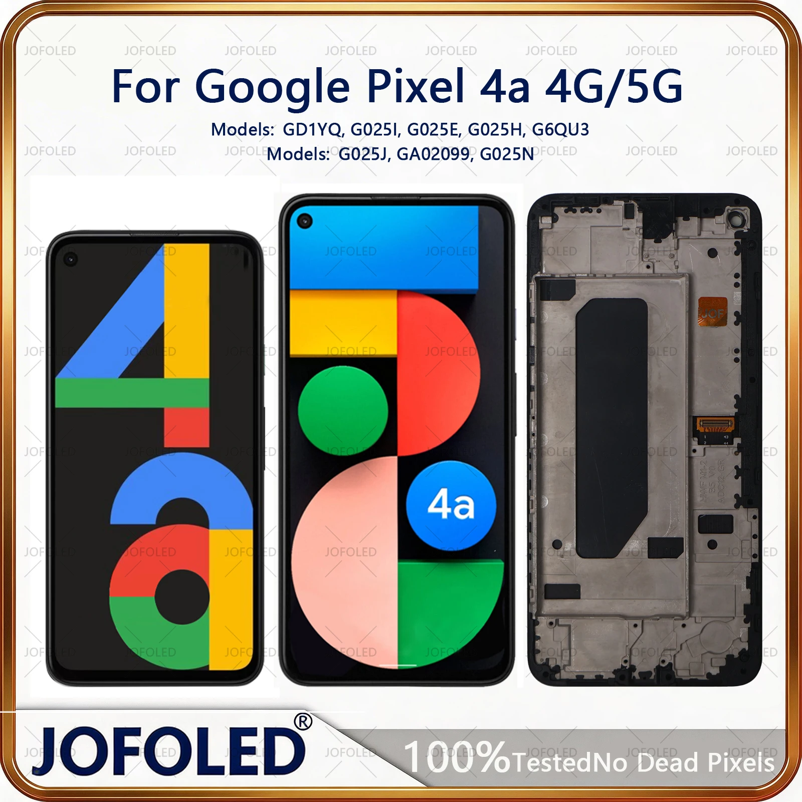 JOFOLED For Google Pixel 4A LCD Display Touch Screen Digitizer For G025J G025E GA02099 G025N GD1YQ G025I Display Replacement