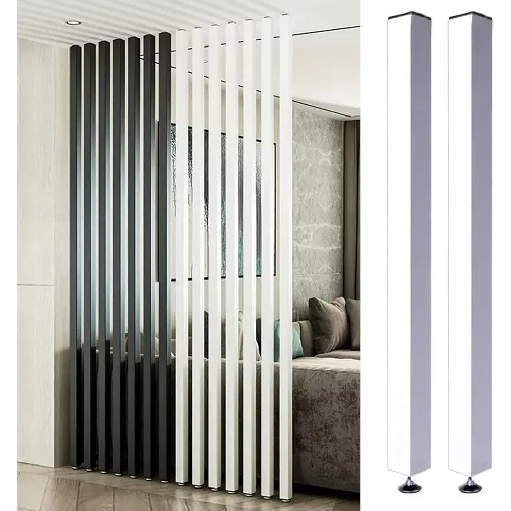 

Floor-to-Ceiling Wood Slat Room Dividers, Adjustable Height Privacy Screens for Living Rooms and Offices, White, 28-80 Inches