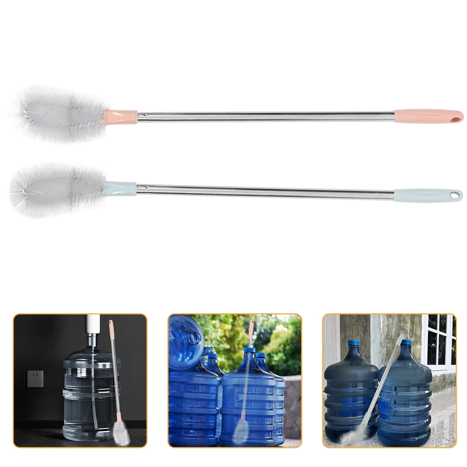 

2pcs Gallon Jug Brush Water Bucket Cleaning Long Handle Bottle Brush For Water Jug Bucket Bottle Reusable Sturdy Portable Easy