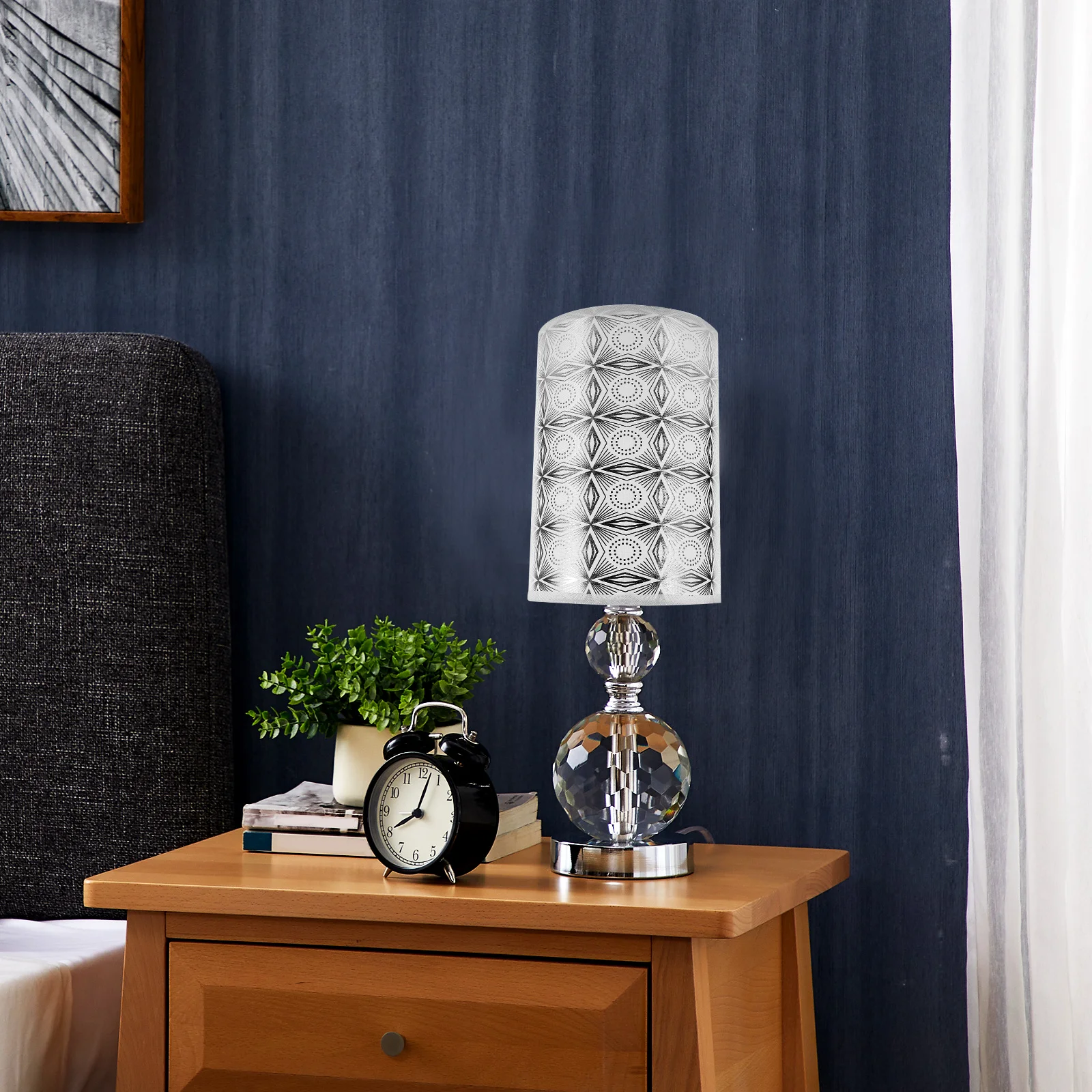 

Fabric Lampshade Silver Round Cloth Shade for Floor Lamp Anti Glare Hotel Modern Drum Lampshades Table Light Cover Large