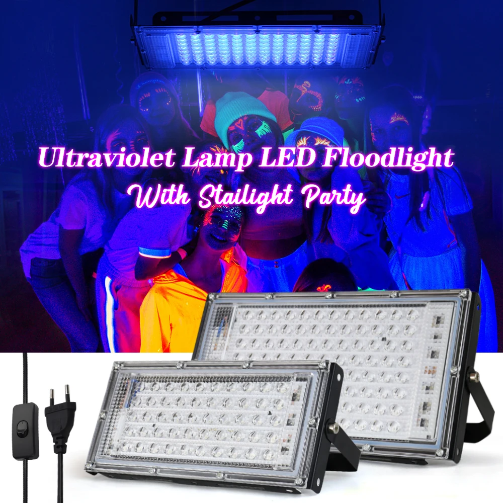 

Ultraviolet LED UV Lamp Flood Light 50/100/150W AC 220V Outdoor Floodlight LED Spotlights Waterproof Party Lighting Lamp