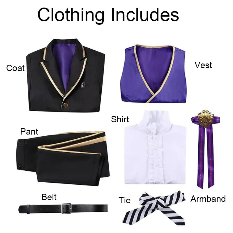 CyPomefiore Epel Felmier Costume Cosplay Twisted-Wonderland Gioco per adulti Parrucca Copricapo Magia Sonno Bacio Epel Uniforme scolastica Abiti