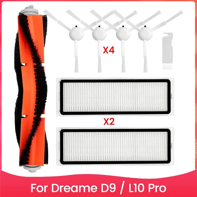 

A78E-Комплект аксессуаров для робота-пылесоса Dreame D9/L10 Pro, основная боковая щетка, фильтры Hepa, запасные части