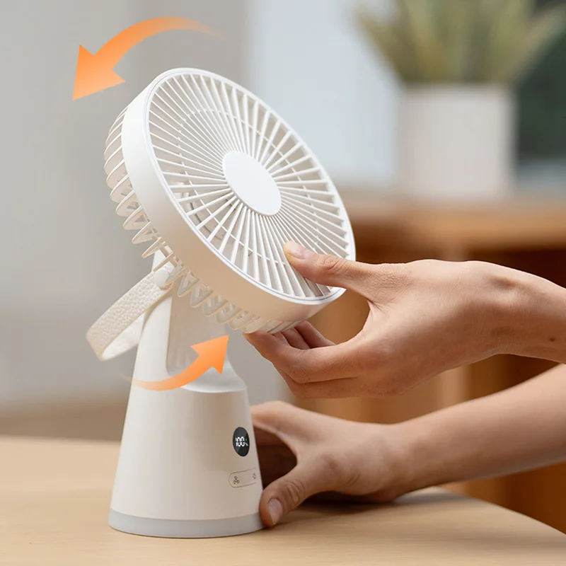 พัดลมตั้งโต๊ะไร้สาย Noisy Small Night Light Camping Fan Table