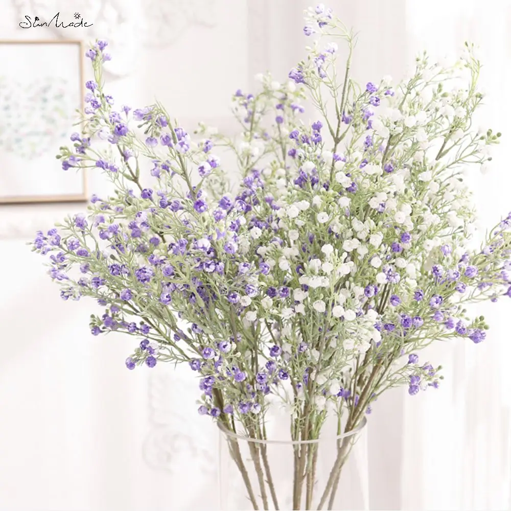 SunMade Luxury Babysbreath Plastic Artificial Flowers Home Wedding Decoration Flower Arrangement Supplies Plantas Artificales