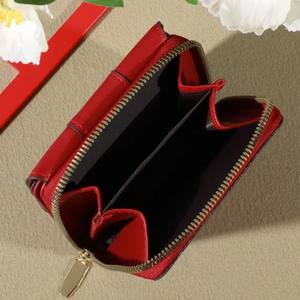 محفظة كاجوال بلون سادة قابلة للطي قصيرة من جلد البولي يوريثان وحامل بطاقات متعدد الوظائف ومحفظة عملات معدنية مربعة للسفر #2