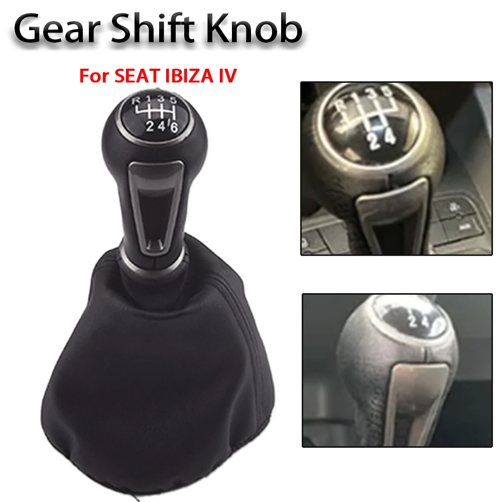 

Fit For SEAT IBIZA IV Car Gear Shift Knob Lever Stick Gaiter Boot Cover Collar Leather
