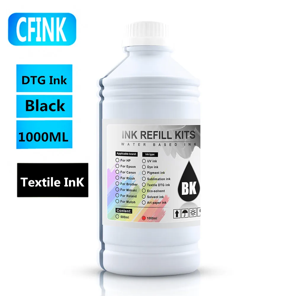 1000ML DTG Ink Textile InK Garment Ink DX5 DX6 DX7 TX800 5113 4720 I3200 Printhead For Epson L800 1390 R1900 R2000 F2000 F2100