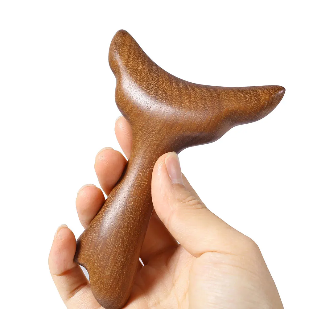 

Wooden Mermaid Tail Gua Sha Facial Massager Light Brown Smooth Polished Face Neck Body Scraping Board Beauty Massage Tool