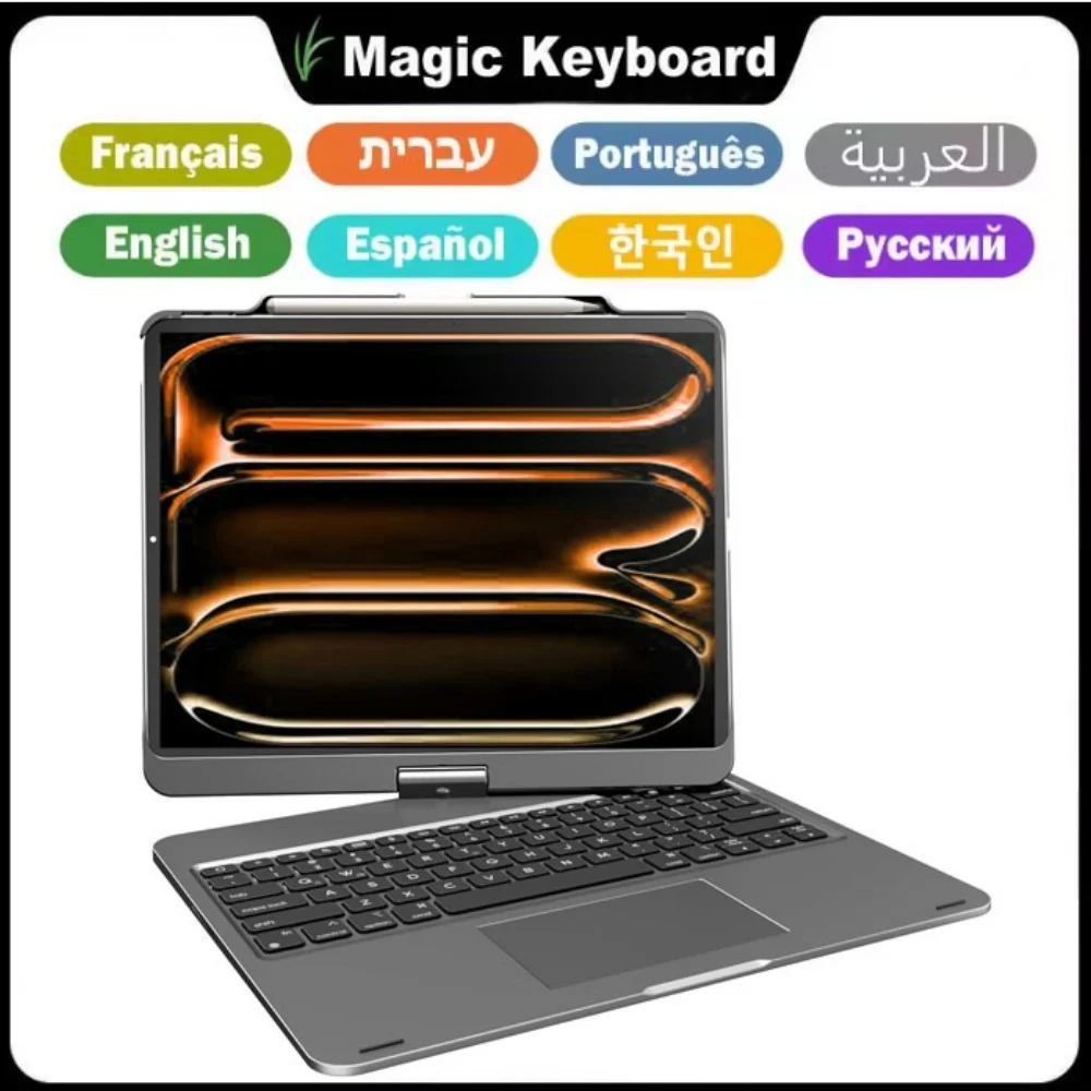

360° Magic Keyboard Case for iPad Air 11 13 2025 11th A16 10th Gen 10.9 7/8/9th Air 4 5 Folio Teclado for iPad Pro 11 12.9 Pro13